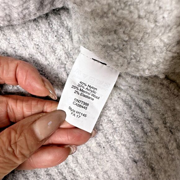 Madewell Sweater Womens XS Gray Bell Sleeve Pullover Merino Wool Blend Crew - Picture 5 of 10